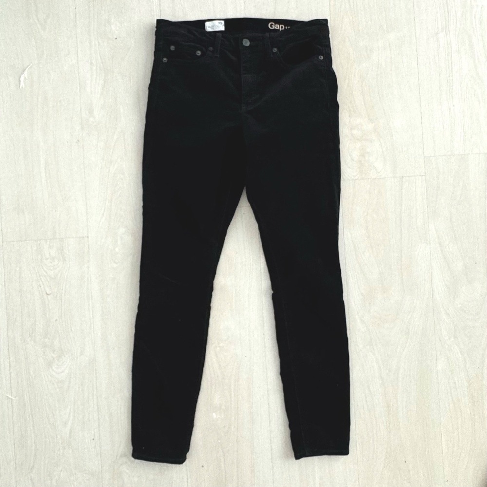 Gap 1969‎ Corduroy Pants Womens 30 Black Modern Stretch True Skinny Fall Autumn